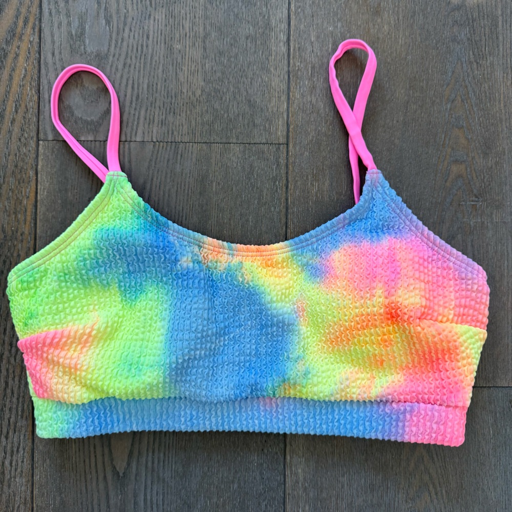 NWT Small Cupshe Sherbet Tie-dye Textured Scoop Neck Two Piece Bikini Swimsuit - Picture 5 of 14